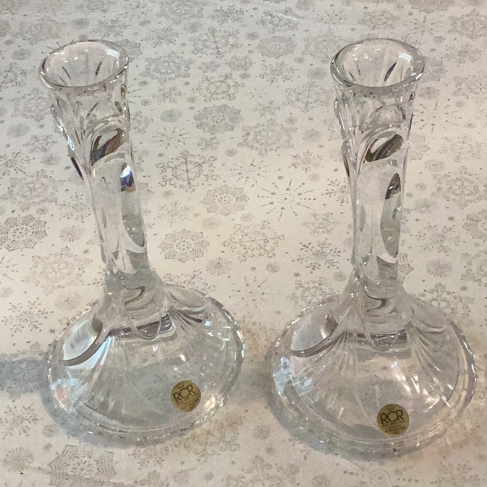 NWOT Crystal candle holders